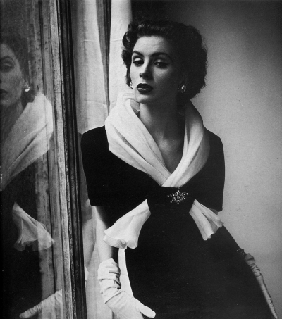 Suzy Parker in Hubert de Givenchy Ensemble, photographed by Henry Clarke, 1952-1953