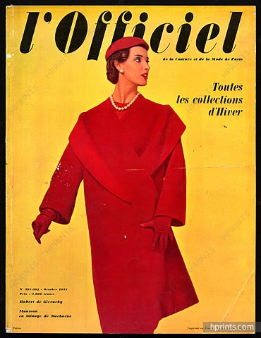 L'Officiel de la Couture et de la Mode de Paris 1954 October, Givenchy