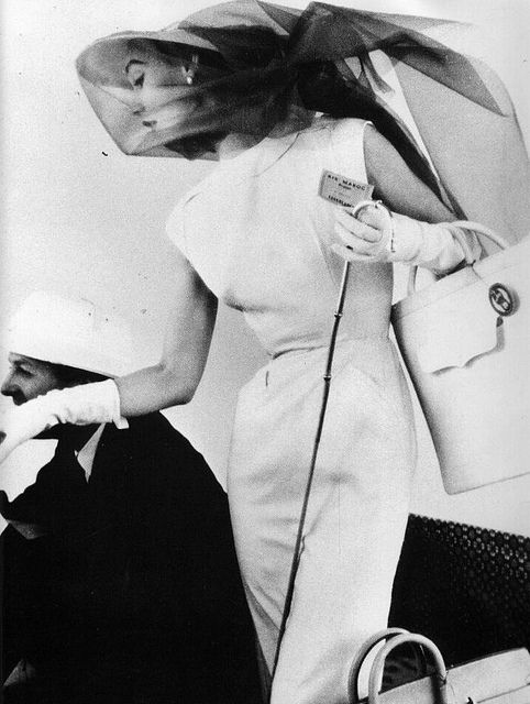 1954 Givenchy sheath modeled by Sophie Litvak